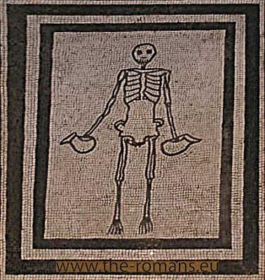 Mosaic with a skeleton 